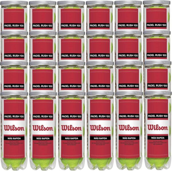 Palline Padel Wilson Rush 100 Verde 24 Tubi Adulto-0