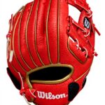 Guanto T-Ball Wilson A200 Ez Catch Rosso Oro Metallizzato