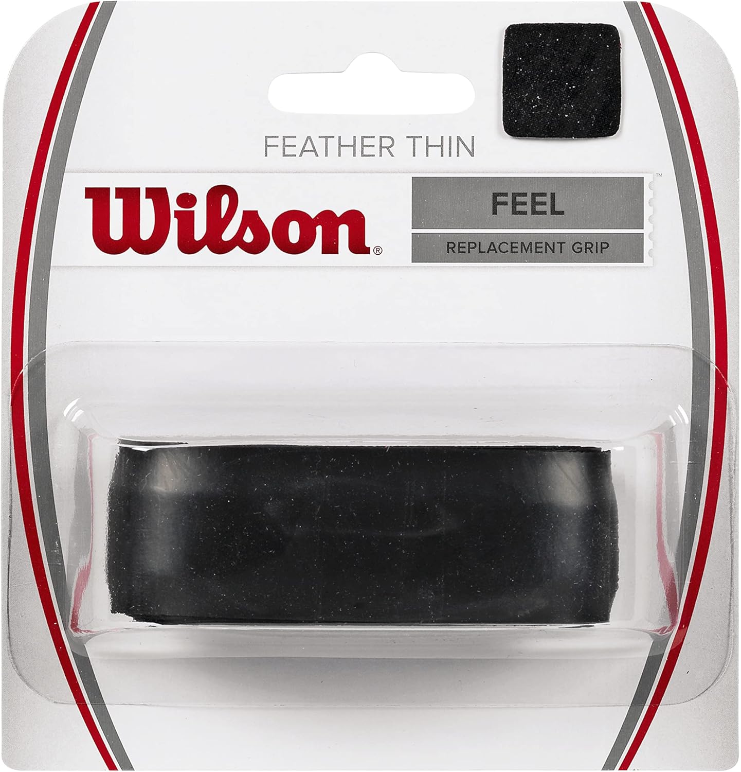 Wilson Featherthin Grip nera su una racchetta da tennis